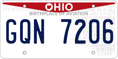 OH license plate GQN7206