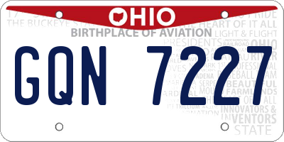 OH license plate GQN7227