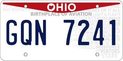 OH license plate GQN7241