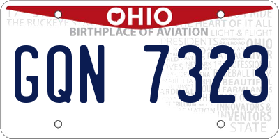 OH license plate GQN7323