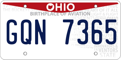 OH license plate GQN7365