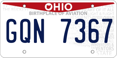 OH license plate GQN7367