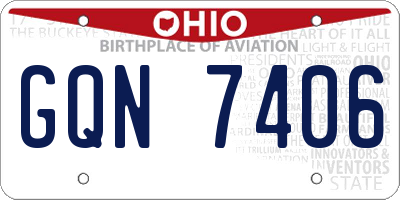 OH license plate GQN7406