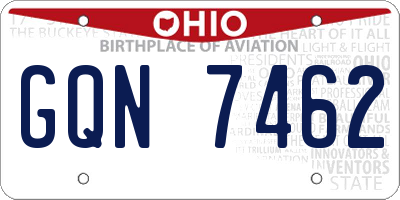OH license plate GQN7462