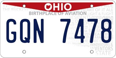 OH license plate GQN7478