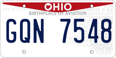 OH license plate GQN7548