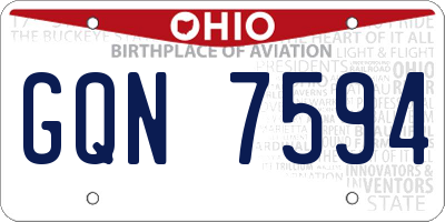 OH license plate GQN7594