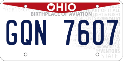 OH license plate GQN7607
