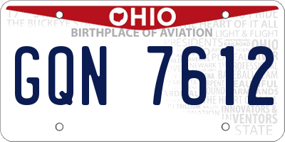 OH license plate GQN7612