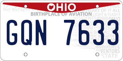 OH license plate GQN7633