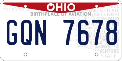 OH license plate GQN7678