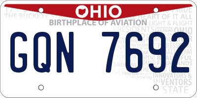 OH license plate GQN7692