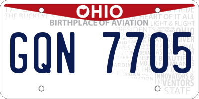 OH license plate GQN7705