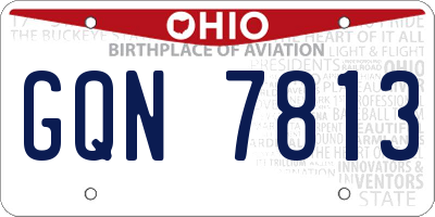 OH license plate GQN7813