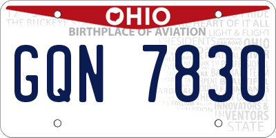 OH license plate GQN7830