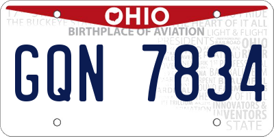 OH license plate GQN7834