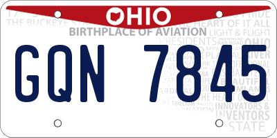 OH license plate GQN7845