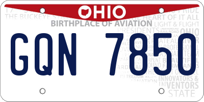 OH license plate GQN7850