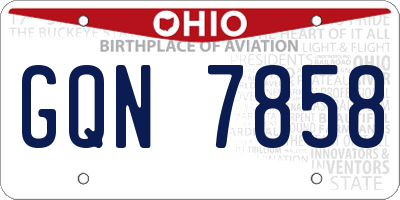 OH license plate GQN7858
