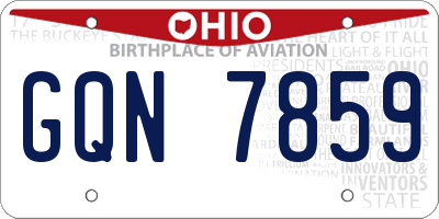 OH license plate GQN7859