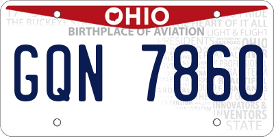 OH license plate GQN7860
