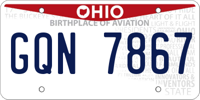 OH license plate GQN7867
