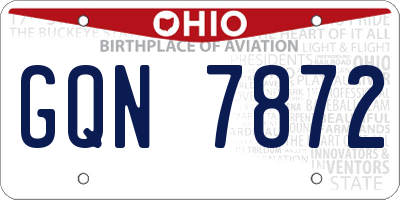 OH license plate GQN7872
