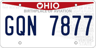 OH license plate GQN7877