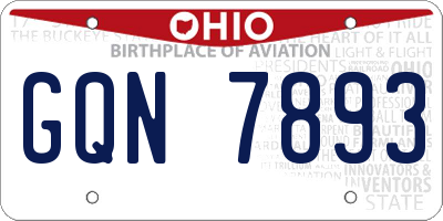 OH license plate GQN7893