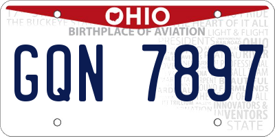 OH license plate GQN7897