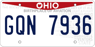 OH license plate GQN7936