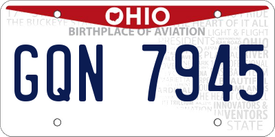 OH license plate GQN7945