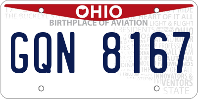 OH license plate GQN8167