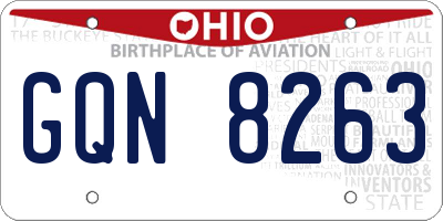 OH license plate GQN8263