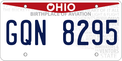 OH license plate GQN8295