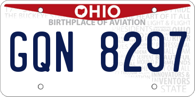 OH license plate GQN8297