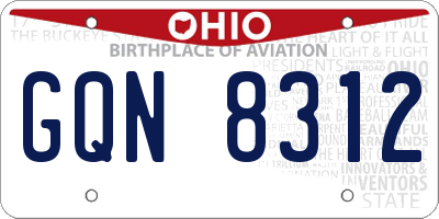 OH license plate GQN8312