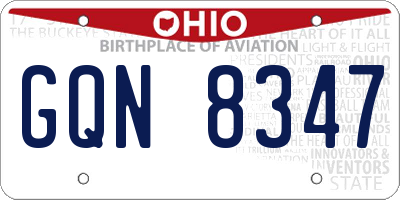 OH license plate GQN8347
