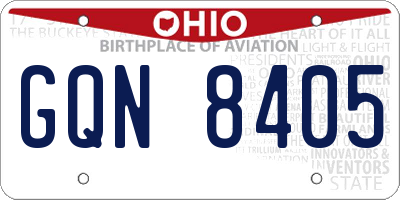 OH license plate GQN8405