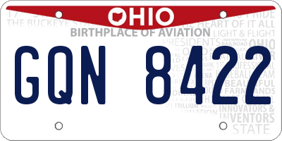 OH license plate GQN8422