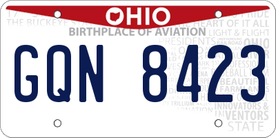OH license plate GQN8423