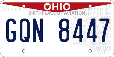 OH license plate GQN8447