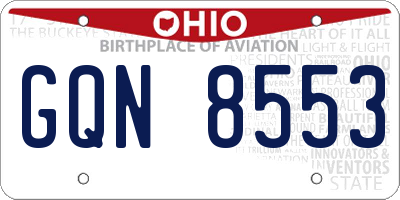 OH license plate GQN8553