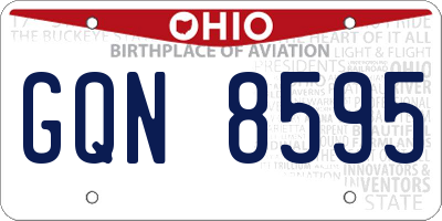 OH license plate GQN8595