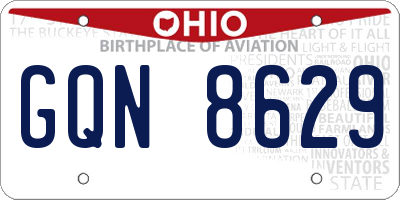 OH license plate GQN8629