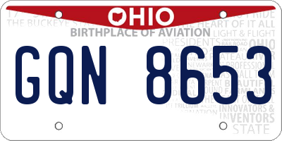 OH license plate GQN8653