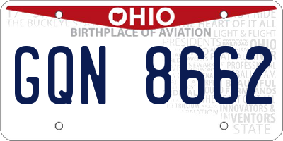 OH license plate GQN8662
