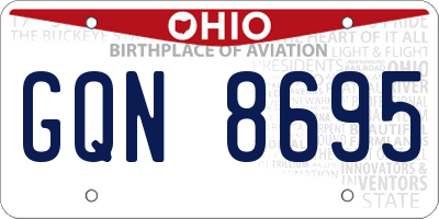 OH license plate GQN8695