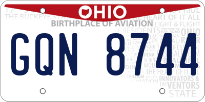 OH license plate GQN8744