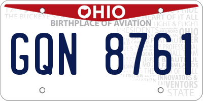 OH license plate GQN8761